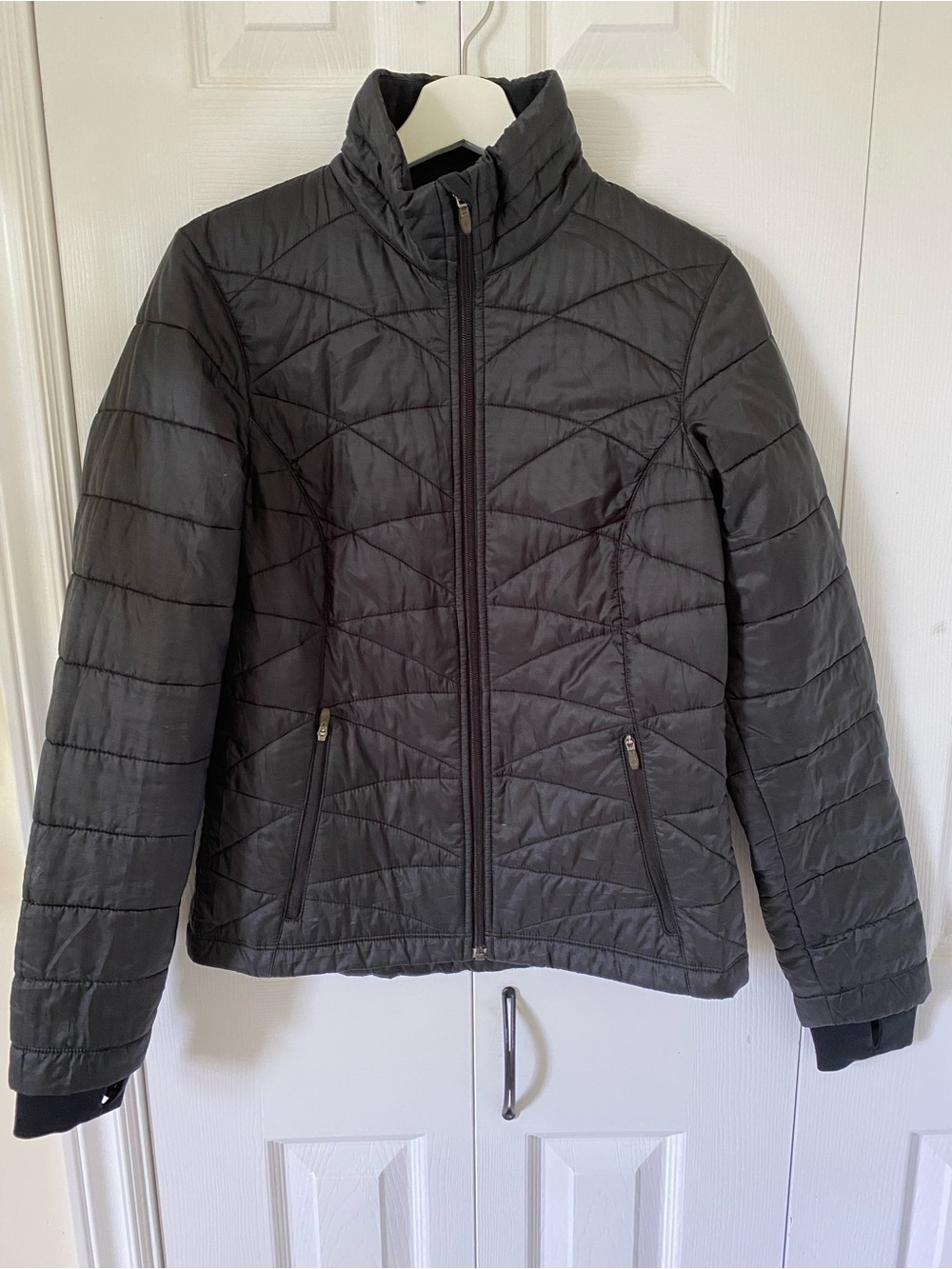 Columbia Omni Heat Super Lightweight Puffer Zip Front Jacket Quilted Black S